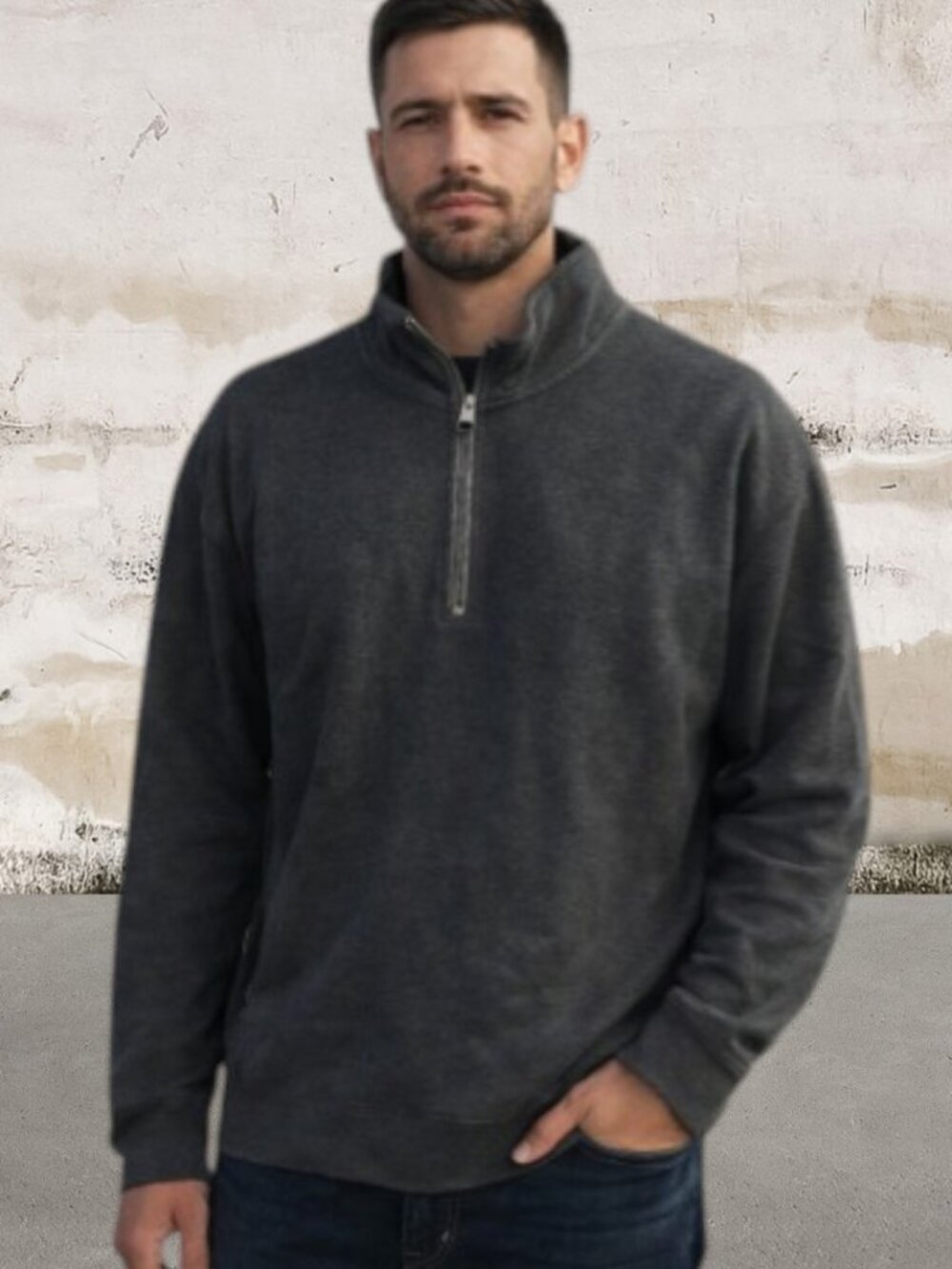 Orvis Men's Charcoal Zip-Up Pullover Size XL